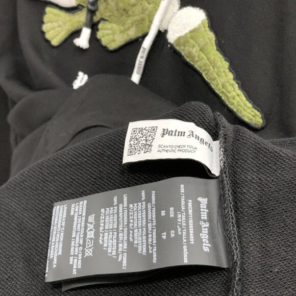 NWT Palm Angels Crocodile Embroidered Hoodie Black - Picture 9 of 9